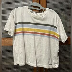 Hollister Top Small Must-Have Collection T-Shirt Cropped Striped Womens.